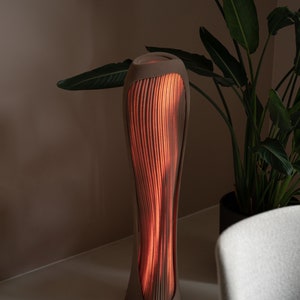 Organic Ambient Floor Lamp for Contemporary Interior Design, Unique 3D Printing from Quartz Sand