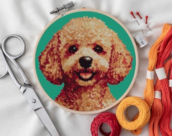 Poodle Cross Stitch Pattern - Ideal for Pet Lovers & DIY Embroidery Projects | Perfect for Home Decor and Personalized Gifts