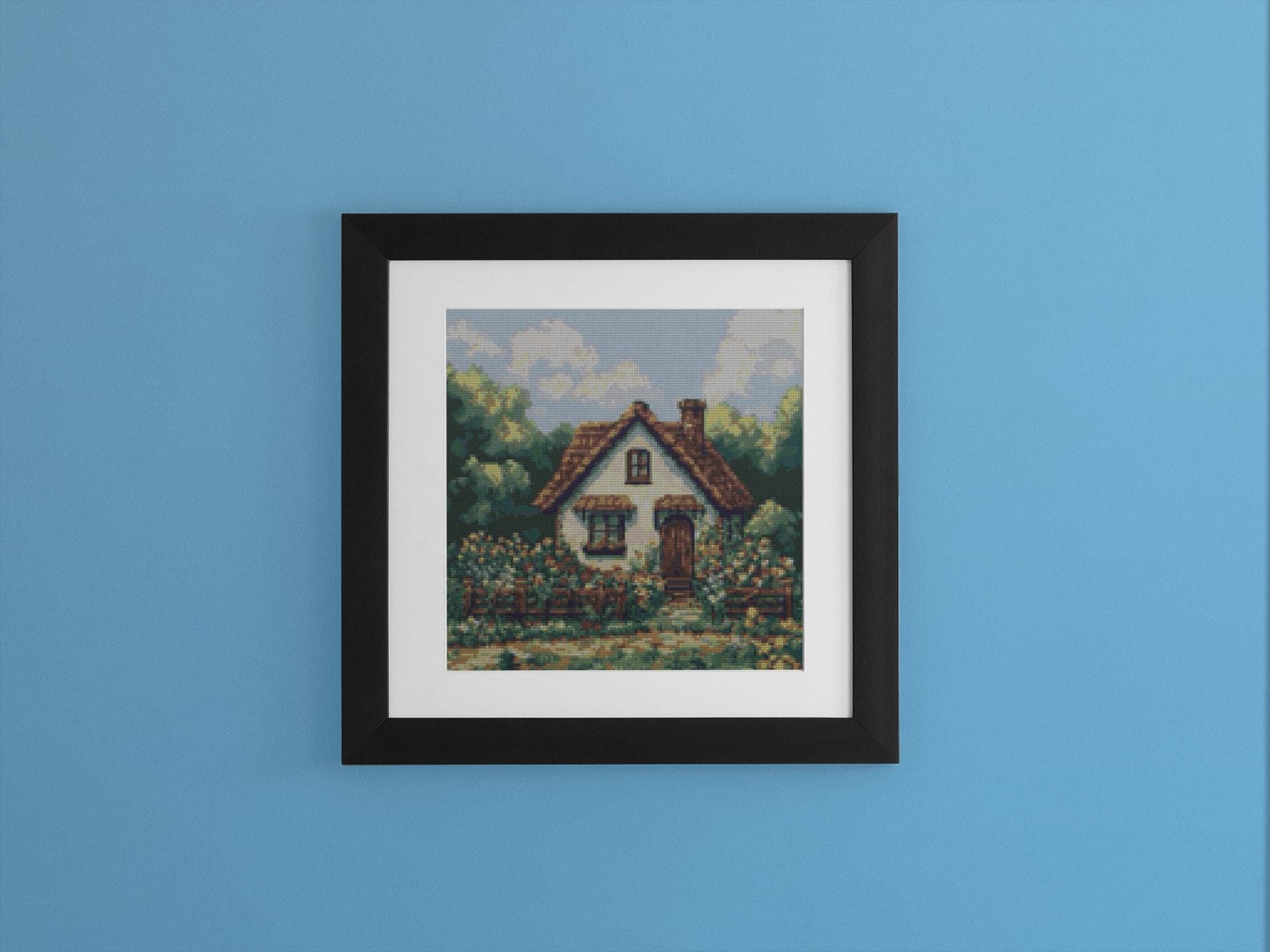 Cottage Garden Cross Stitch Pattern - Sunflowers & Cozy Home - PDF ...