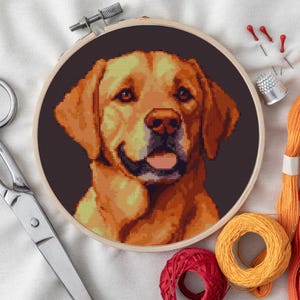 Labrador Retriever Cross Stitch Pattern - Ideal for Pet Lovers & DIY Embroidery Projects | Perfect for Home Decor and Personalized Gifts