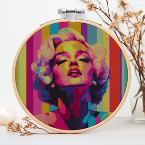 Marilyn Monroe Pop Art Cross Stitch Pattern | Digital Download