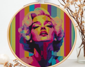 Marilyn Monroe Pop Art Cross Stitch Pattern | Digital Download