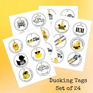 Duck tags for off road vehicle ducking | printable You&#39;ve been ducked | digital download | rubber duck label | puns funny | set of 24