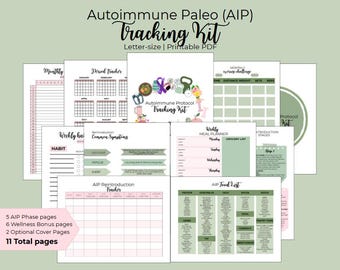 AIP Protocol Tracker | Autoimmune Paleo Diet, Health Journal (Digital Download)