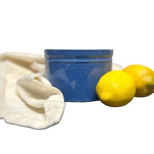 Vintage Blue Stoneware Crock: Small Kitchen Planter
