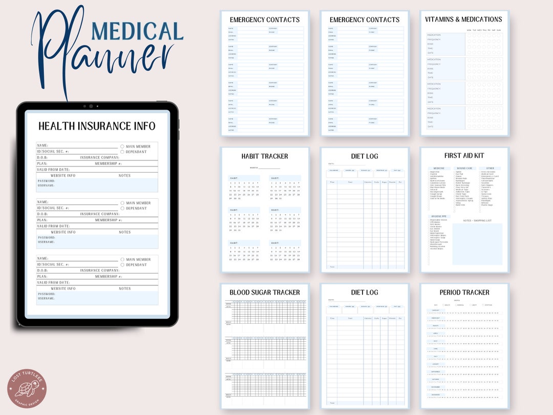 Medical Planner Medical Binder Family Medical History Chronic