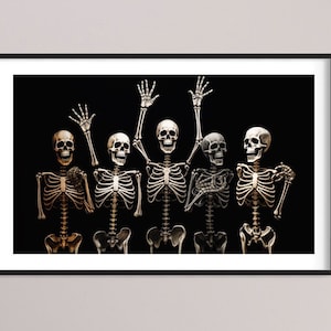 Funny Skeletons Samsung Frame TV, Halloween Art, Digital Download, Instant Download, Frame TV Art