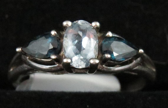 Blue & White Sapphire Ring - image 2