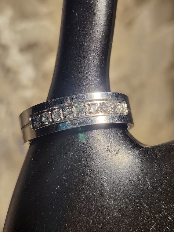 Mens Stainless CZ Band