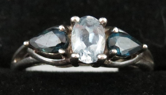 Blue & White Sapphire Ring - image 3