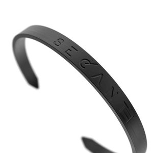 Secanti Black Arm Cuff Luxury Branded Bracelet Adjustable Unisex Unique Stainless Steel Gift For Men Women Unisex Elegant His Hers Best Top image 2