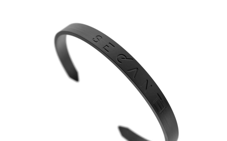 Secanti Black Arm Cuff Luxury Branded Bracelet Adjustable Unisex Unique Stainless Steel Gift For Men Women Unisex Elegant His Hers Best Top image 2