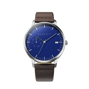 Secanti Blue Silver Limited Edition Watch Unisex For Men Women Gift Ideas Unique Timepieces Luxury Custom Minimalist Design Watches His Hers image 2