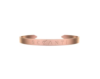 Secanti Rose Gold Arm Cuff Luxury Branded Bracelet Adjustable Unisex Unique Stainless Steel Gift For Men Women Unisex Elegant His Hers Best