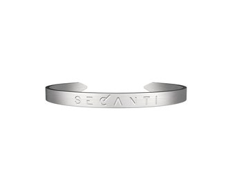 Secanti Silver Arm Cuff Luxury Branded Bracelet Adjustable Unisex Unique Stainless Steel Gift For Men Women Unisex Elegant His Hers Best Top