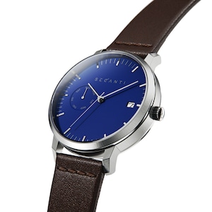 Secanti Blue Silver Limited Edition Watch Unisex For Men Women Gift Ideas Unique Timepieces Luxury Custom Minimalist Design Watches His Hers image 1