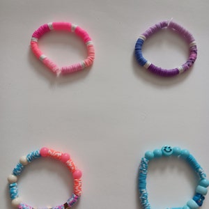 Colorful fashion clay bead bracelets, perfect for back to school, birthdays, holidays