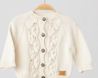 Natural Front Embroidered Cardigan