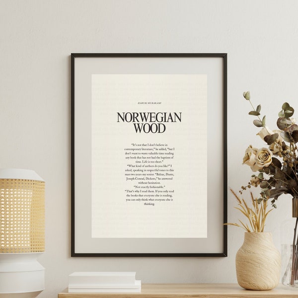 Haruki Murakami 'Norwegian Wood' Vintage Poster for Book Lovers