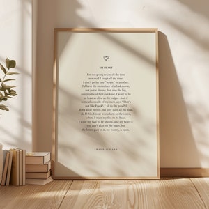 Frank O'Hara „Moje serce” | Wydruki poetyckie | Cytaty z książek | Sztuka literacka