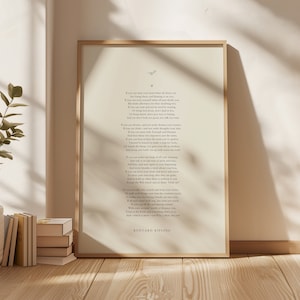 "Si" de Rudyard Kipling / Láminas de poesía / Decoración de pared / Arte literario / Regalos literarios