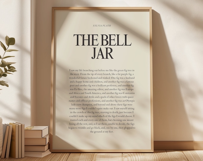 Sylvia Plath 'The Bell Jar' | Poetry Prints | Book Quotes | Literary Art