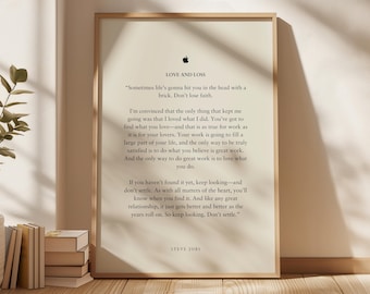 Steve Jobs Stanford Speech Print | "Love and Loss" Quote