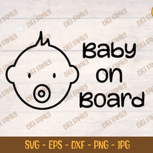 Baby on board SVG. 1x Cut file - Digital download - Car sticker silhouette. EPS DXF - Instant Download.