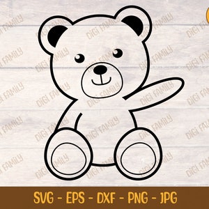 Teddy Bear SVG. Cricut Cut Files- Digital download. EPS PNG - Instant Download.