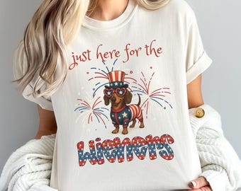 CC® Funny fourth of July Dachshund T-shirt, Dachshund Shirt, Unisex Funny dog T-shirt, Dog Owners gift, Wiener dog shirt, juicy wieners tee