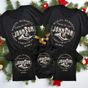Personalized Family Christmas Mountain Vacation Shirts, Holiday Group Tee, Matching T-Shirts, Travel Shirt 2025