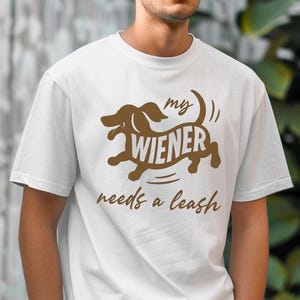 Comfort Color® Funny Dachshund Shirt, Wiener Dog dad gift, Doxie Mom Tshirt, Dachshund owner Gift, Sausage dog tee, cheeky dog lover gift White