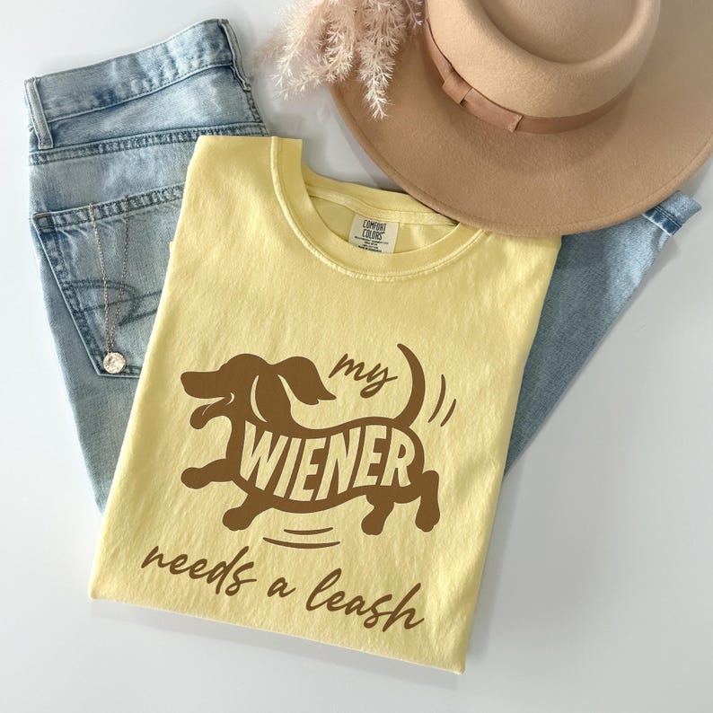 Comfort Color® Funny Dachshund Shirt, Wiener Dog dad gift, Doxie Mom Tshirt, Dachshund owner Gift, Sausage dog tee, cheeky dog lover gift Banana