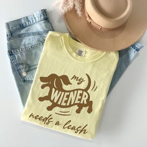 Comfort Color® Funny Dachshund Shirt, Wiener Dog dad gift, Doxie Mom Tshirt, Dachshund owner Gift, Sausage dog tee, cheeky dog lover gift Butter