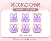 Galaxy Bunny Sub Badges Twitch Cute Bunny Badges Rabbit Sub Badges Bit Badges Twitch Cosmic Bunny Sub Badges Cute Twitch Graphics Stream