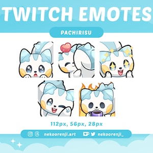 Pachirisu-emotes voor Twitch Discord YouTube | Activa streamen | Kawaii | Leuke emotie | Directe download