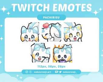 Pachirisu Emotes for Twitch Discord YouTube | Stream Assets | Kawaii | Cute Emote | Instant Download