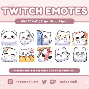 Ghost Cat Emotes for Twitch Cute Cat Emotes Halloween Emotes Spooky Emotes Twitch Cat Emotes Twitch Emotes Set Kawaii Emotes Discord Sticker
