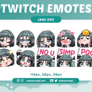 Zenless Zone Zero Jane Doe Emotes for Twitch Cute Emotes Discord Custom Twitch Emotes Discord Stickers Cute ZZZ Emotes