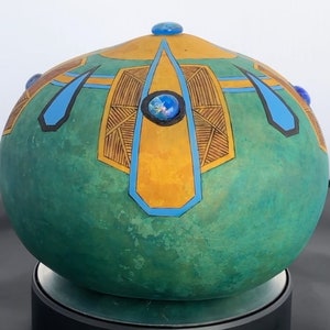 Turquoise Art Deco Gourd