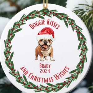 Custom Bulldog Ornament, Personalized Bulldog Ornament, Christmas Gift for Bulldog Lovers, 2024 Custom Bulldog Ornament, Bulldog Gift