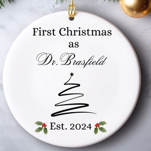 Custom First Christmas as a Doctor Ornament, 2024 Customized Ornament, First Christmas as a Doctor Ornament, Personalized Gift for Doctor