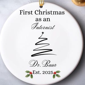 Custom First Christmas as an Internist Ornament, 2025 Personalized Ornament for an Internist, Personalized Christmas Gift for Internist