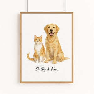 Personalisiertes Haustierportrait, personalisierte Aquarell Hundemalerei, Mini-Tierportrait vom Foto, handgezeichnete Haustier-Illustration, Haustier-Gedenkgeschenk