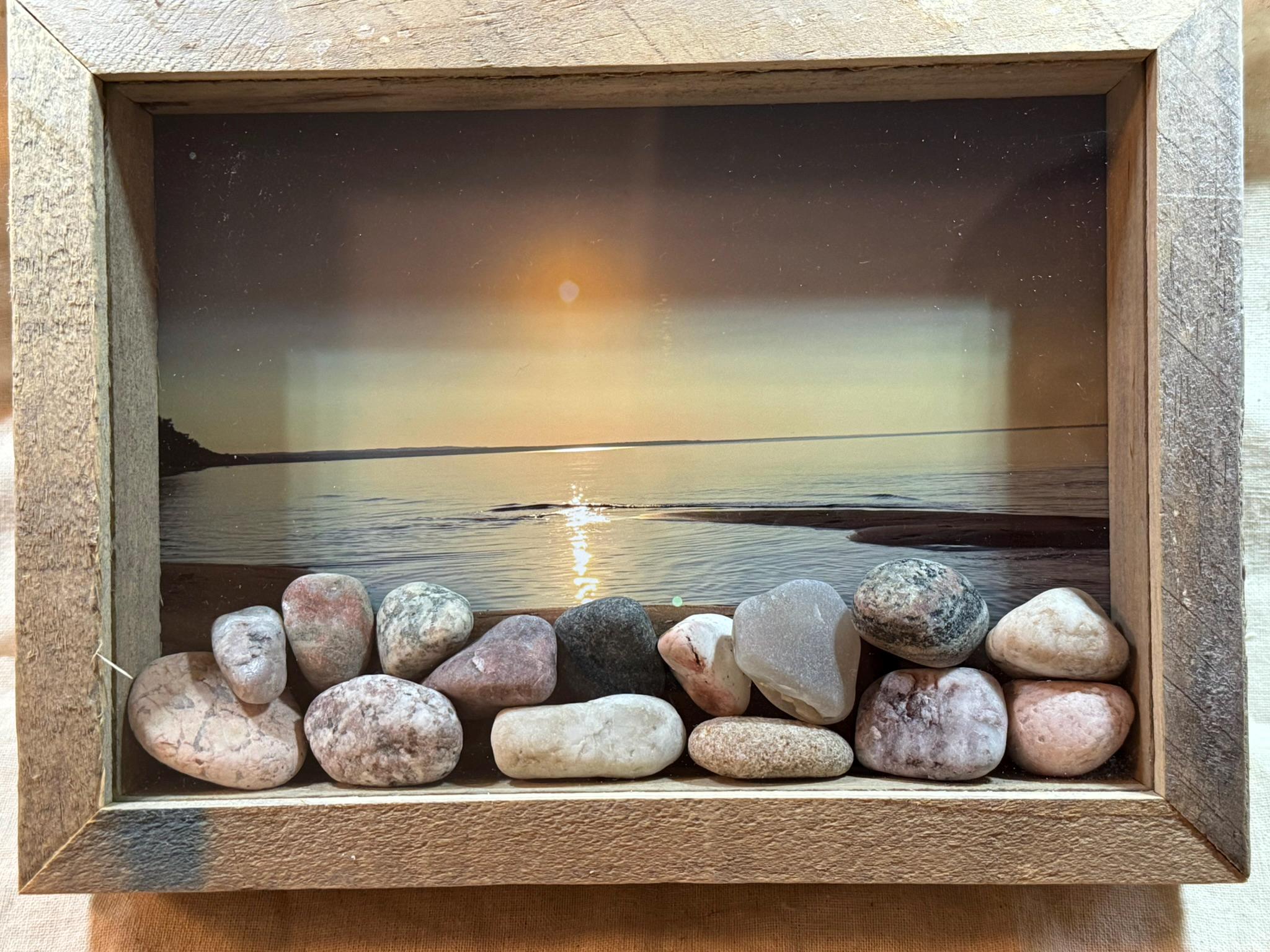 Shadow Box Containing a Shoreline Photo and Hand Picked Lake Superior ...