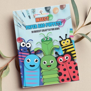 Bug Buddies: Szablony kukiełek z papierowych torebek w kształcie owadów do kreatywnej zabawy