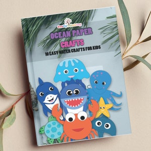 Lavoretti per bambini con la carta sull'oceano: eBook da 70 pagine con 11 disegni marini, dal delfino al cavalluccio marino!