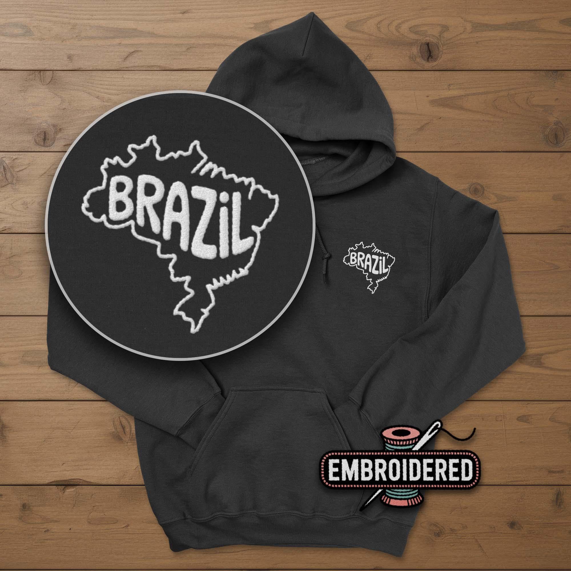 Brazil Embroidered Hoodie, Brazil Travel Vacation Hoodies, Brazil Gift