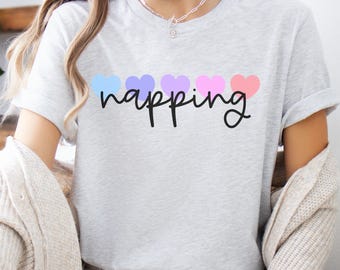 Napping Shirts For Women, Women's Naps T-Shirt, I Love Napping Shirt, I Heart Napping Tee, Napping Lover T-Shirts