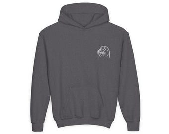 Embroidered Seal Hoodie - Youth Dark Heather